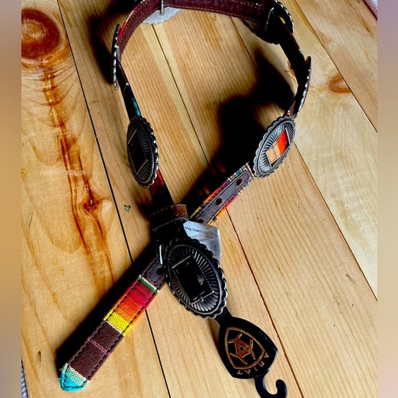 Ariat Western Girls Belt Kids Serape Oval Silver Conchos Multi Colored A1306997 - Picture 1 of 10